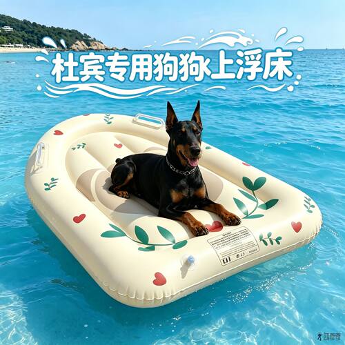 杜宾小狗装备游泳圈泳圈小大型犬宠物狗浮排狗狗水上浮床夏季专用