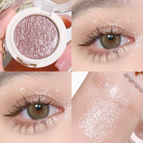 Ежедневный отек обнаженного макияжа ~ низкоосложная сухая розовая чай замороженные монохромные тени для век Hisyi Blush выделяют тонкую вспышку шелковик