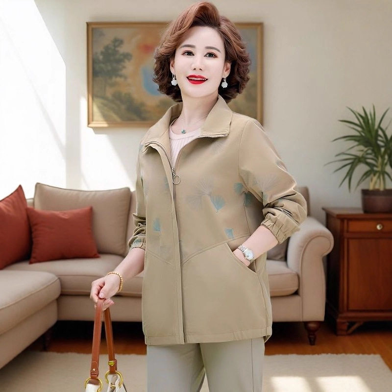 恒源祥妈妈春秋装洋气时尚短款外套女中年妈妈新款宽松薄款夹克衫,女装/女士精品,中老年女装,淘宝优惠券,粉丝福利购,淘宝优惠卷