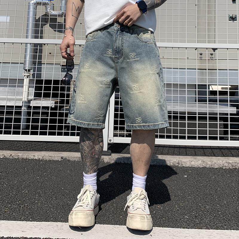 韩国潮牌潮流美式休闲牛仔短裤男夏天纯棉五分裤2026夏季新款男士