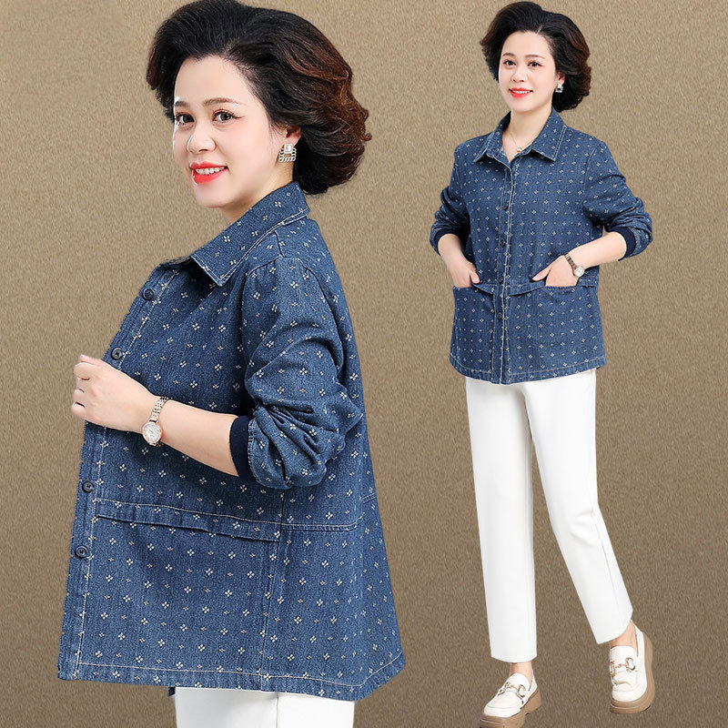 恒源祥中年妈妈春秋牛仔外套短款中老年人春装夹克衫女款上衣大码,女装/女士精品,中老年女装,淘宝优惠券,粉丝福利购,淘宝优惠卷