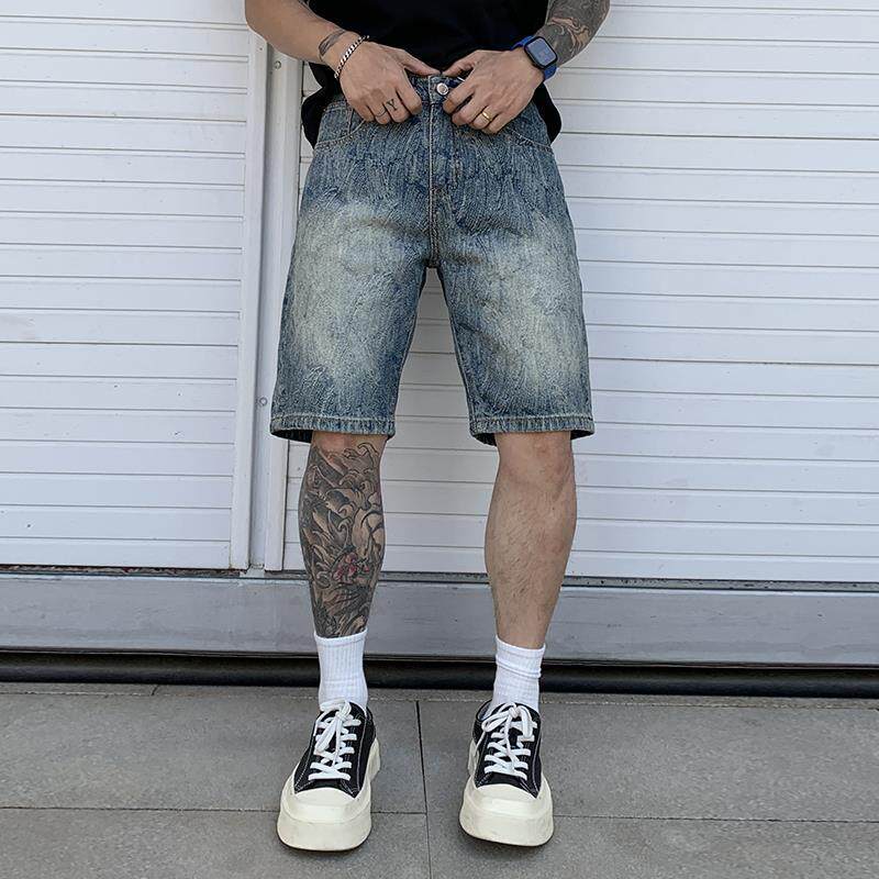 韩国潮牌2026新款五分裤韩版牛仔短裤夏季休闲直筒半截裤男士潮流