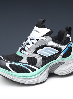 康奈官方正品欧洲站2025新款老爹鞋10XL男女拼色厚底情侣百搭增高