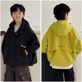 大E小e童装 25A882 新男女童宽松拉链衫 儿童工装 外套冲锋衣2025秋季