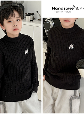牛哆哆童装儿童碎点点弹力针织毛衣2024冬季新男童保暖毛衫15178