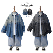 新品 啦芙莱童装 25秋季 渐变色软牛仔衬衫 男童翻领衬衣6702 儿童韩版