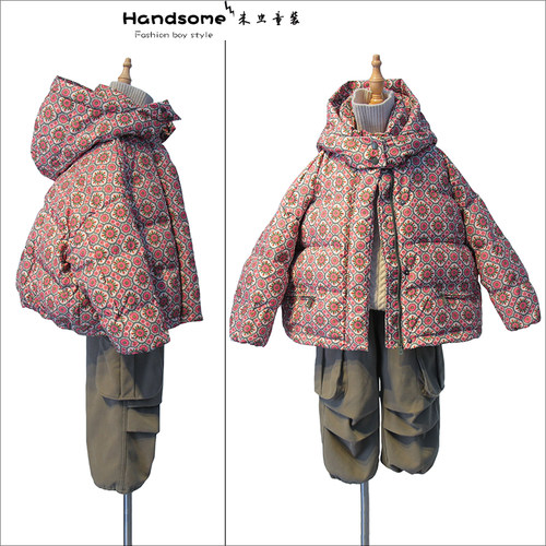 啦芙莱90白鸭绒立领羽绒服