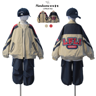 男童拉链衫 新品 外套潮7178 儿童学院风棒球服外套25秋季 啦芙莱童装
