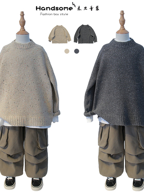 啦芙莱童装儿童百搭彩点针织毛衣25冬季男女童保暖套头线衫9265