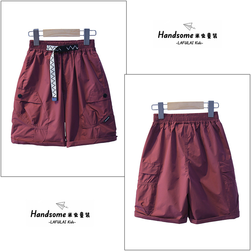 啦芙莱童装儿童复古红工装裤薄款中裤短裤25夏新男童五分裤潮1828,童装/婴儿装/亲子装,裤子,淘宝优惠券,粉丝福利购,淘宝优惠卷