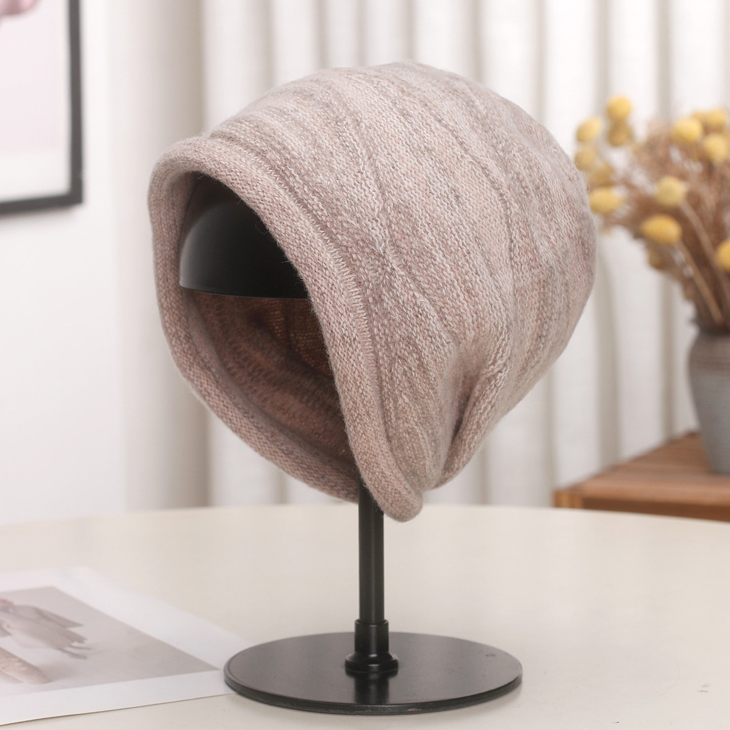 香港潮牌日系复古条纹羊毛包头帽女秋冬保暖护耳堆堆帽休闲百搭毛,服饰配件/皮带/帽子/围巾,帽子,淘宝优惠券,粉丝福利购,淘宝优惠卷