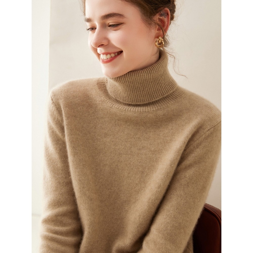 香港潮牌2025秋季新款高翻领羊绒衫女双股加厚山羊绒毛衣套头宽松,女装/女士精品,羊绒衫,淘宝优惠券,粉丝福利购,淘宝优惠卷