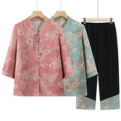 衣服春装 恒源祥中老年人女装 太 国风衬衫 奶奶装 夏季 薄外套妈妈夏装