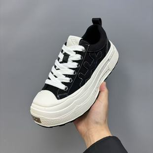 康奈官方正品SHOO重奏系列耐磨厚底复古帆布鞋男女潮流板鞋厚底松