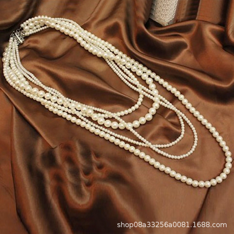 香港潮牌欧美复古多层珍珠项链女日韩时尚长款毛衣链春夏百搭配饰,珠宝/钻石/翡翠,颈饰,淘宝优惠券,粉丝福利购,淘宝优惠卷