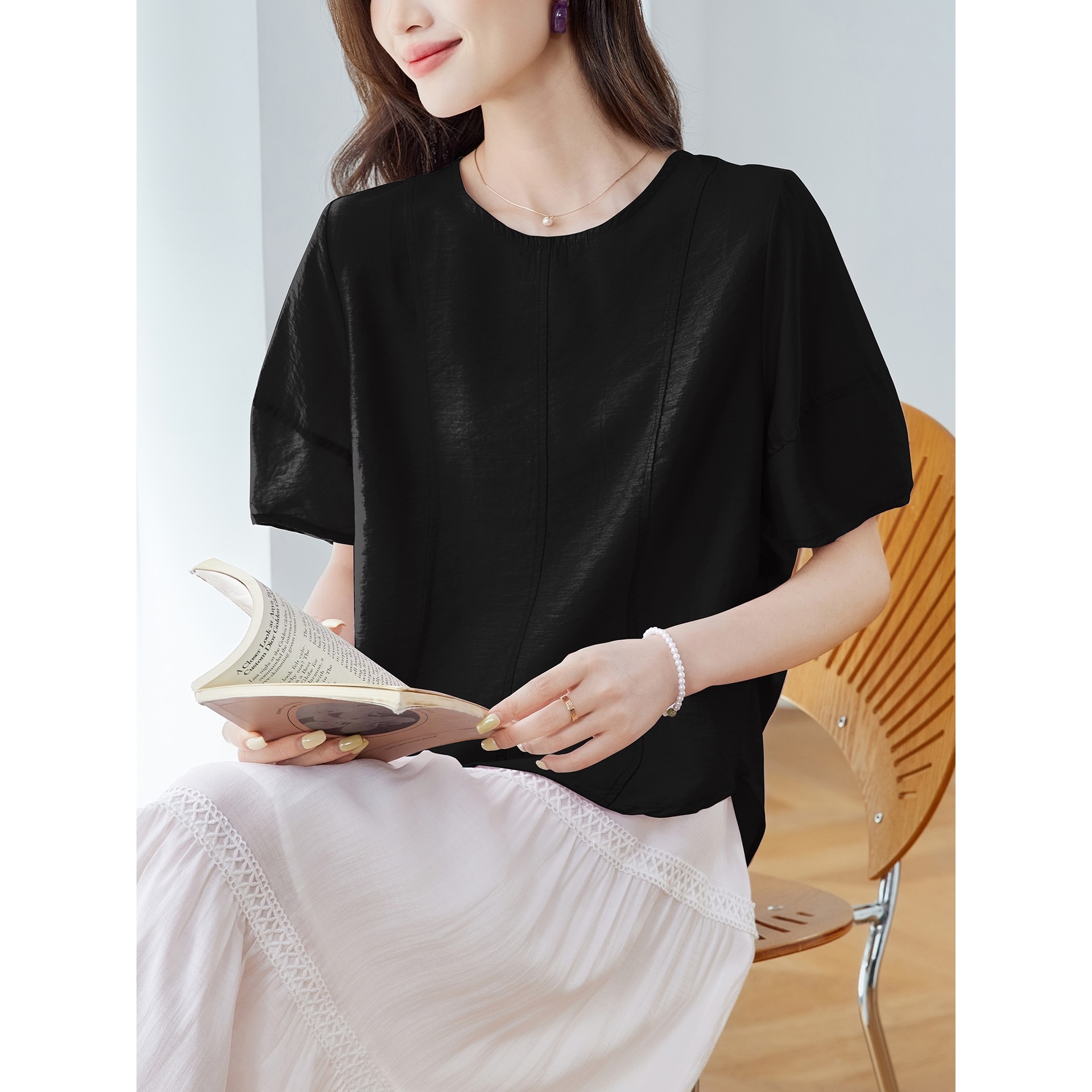 香港潮牌【定制】莱赛尔天丝衬衫女短袖2025夏装新款薄款透气凉感,女装/女士精品,真丝上装,淘宝优惠券,粉丝福利购,淘宝优惠卷