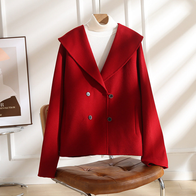 香港潮牌双面羊毛大衣短款小个子外套女式秋冬新款韩版大翻领双面,女装/女士精品,毛呢外套,淘宝优惠券,粉丝福利购,淘宝优惠卷