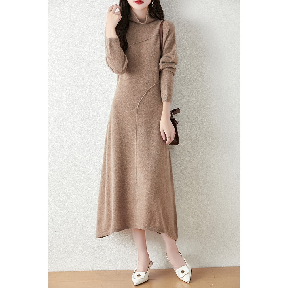 香港潮牌100纯羊毛高领针织毛衣连衣裙女秋冬新款长袖过膝设计感,女装/女士精品,连衣裙,淘宝优惠券,粉丝福利购,淘宝优惠卷