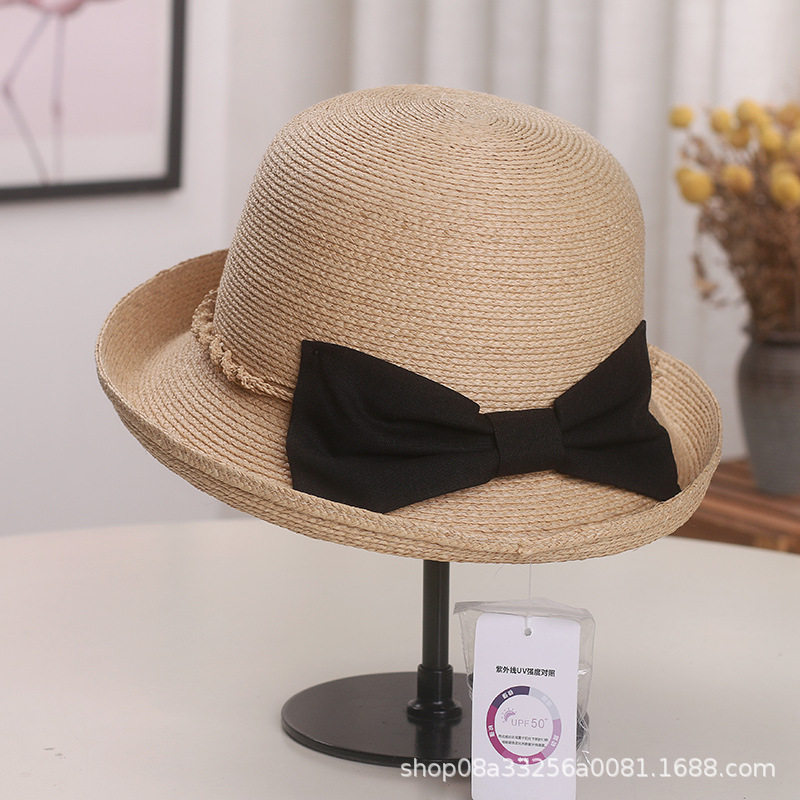 香港潮牌赫本风绳结带蝴蝶结渔夫帽子女夏季防晒草帽小清新拉菲草,服饰配件/皮带/帽子/围巾,帽子,淘宝优惠券,粉丝福利购,淘宝优惠卷