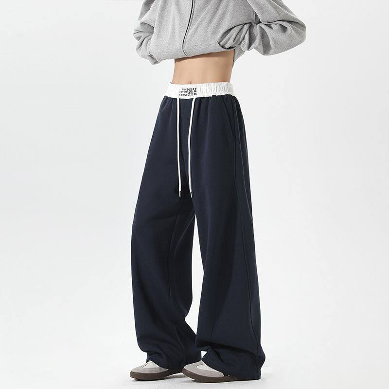 韩国潮牌美式马吉拉秋季运动卫裤男款弯刀裤男女情侣高街阔腿休闲