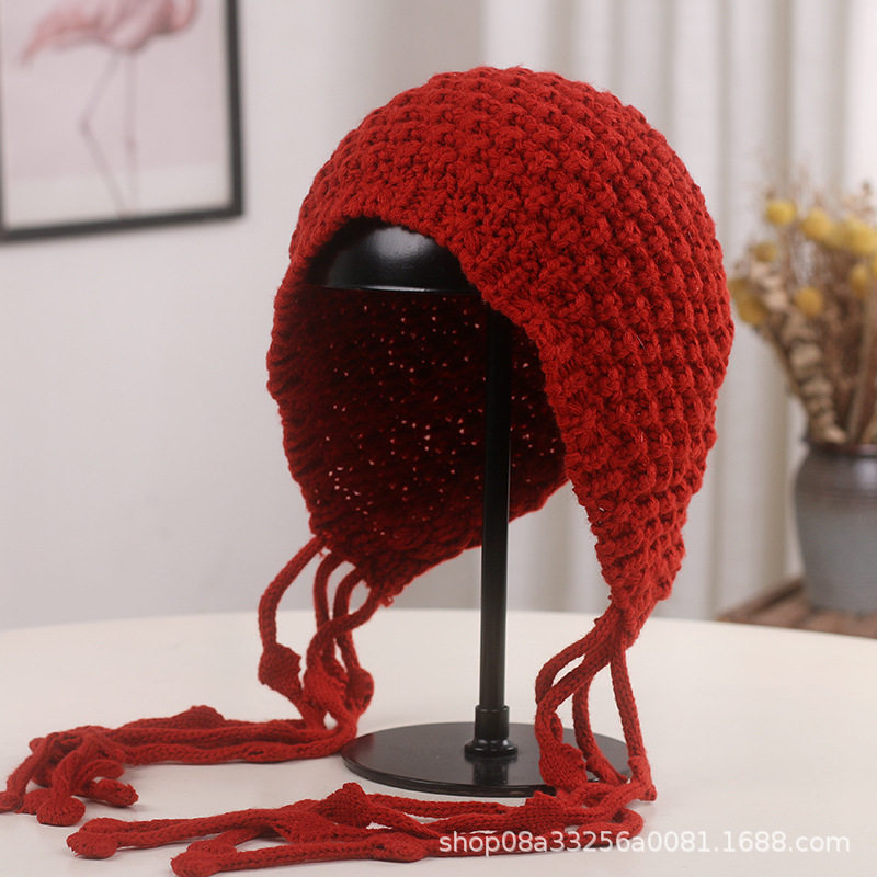 香港潮牌时尚手工编织流苏球球毛线帽子女秋冬保暖护耳绑带针织帽,服饰配件/皮带/帽子/围巾,帽子,淘宝优惠券,粉丝福利购,淘宝优惠卷