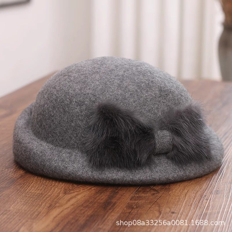 香港潮牌法式高端貂毛蝴蝶结羊毛呢贝雷帽女士秋冬轻奢复古英伦卷,服饰配件/皮带/帽子/围巾,帽子,淘宝优惠券,粉丝福利购,淘宝优惠卷