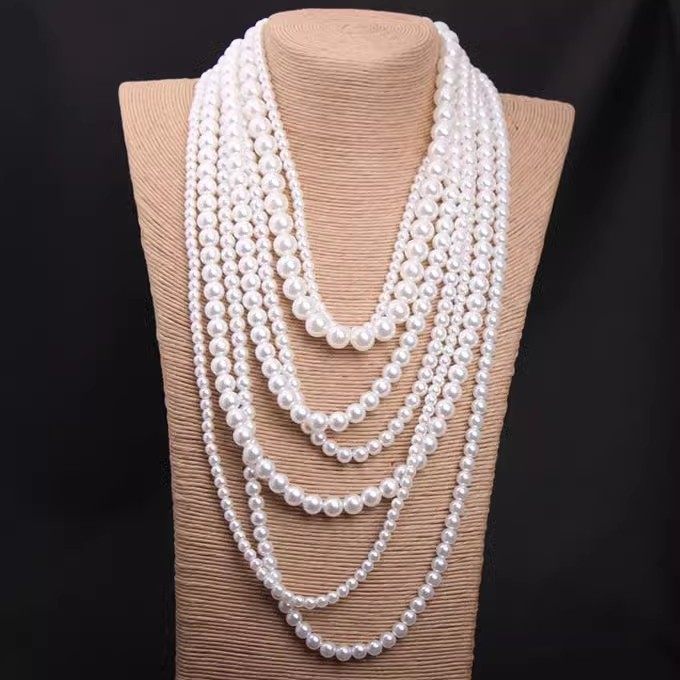 香港潮牌欧美时尚大牌配饰品 奢华多层珍珠夸张长款毛衣链女士气,珠宝/钻石/翡翠,颈饰,淘宝优惠券,粉丝福利购,淘宝优惠卷