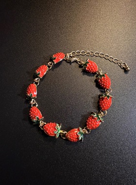 Vintage古着 Strawberry红色草莓手链