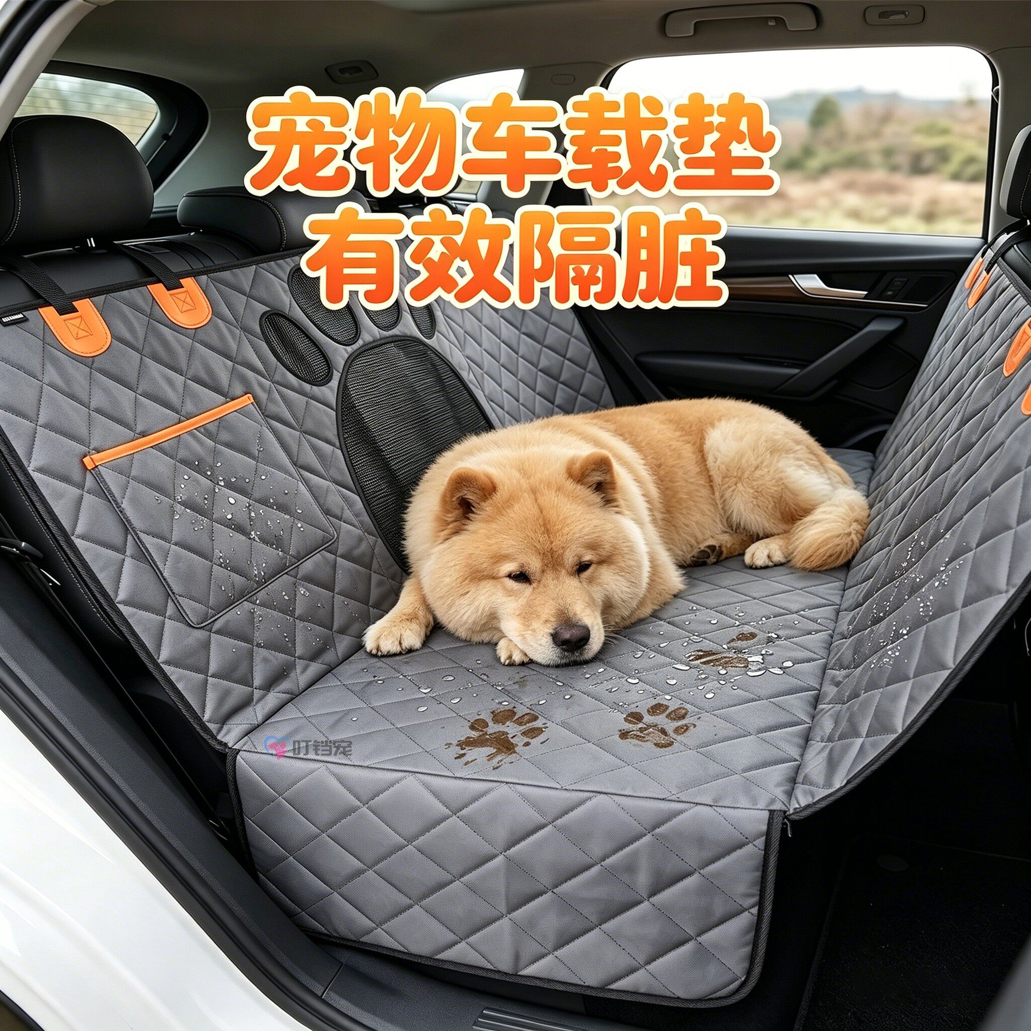 松狮宠物车载垫狗狗车载窝防脏垫小狗坐车神器汽车坐垫安全座椅狗