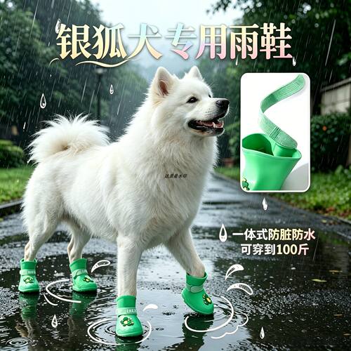 银狐犬专用狗狗雨鞋脚套小狗鞋子外出软底甩不掉夏季透气一套4只