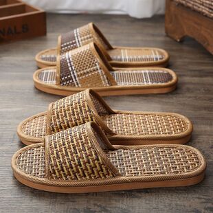 夏季男女竹藤草亚麻室内外居家拖鞋木地板浴室牛筋底凉拖鞋包邮