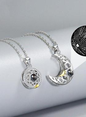 情侣磁吸项链一对学生爱记忆投影