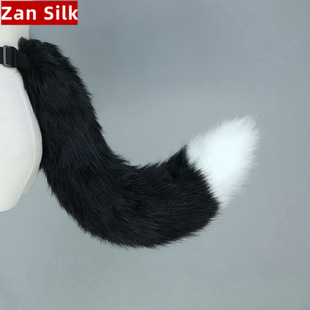 大号手作毛绒兽耳兽尾cosplay饰品道具狐狸尾巴狼尾配饰