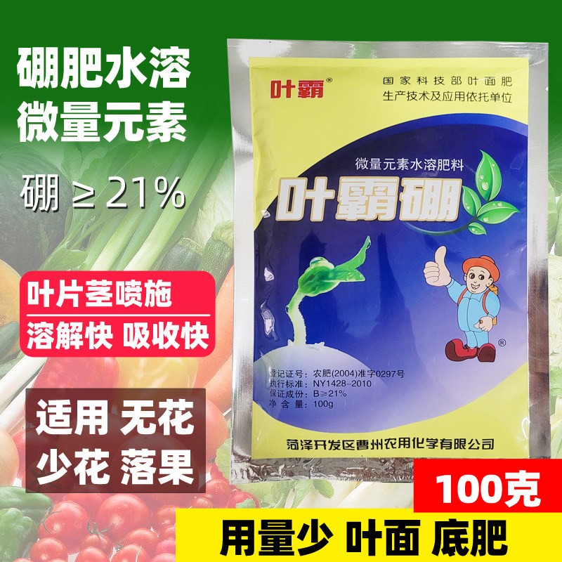 硼砂硼肥叶面水溶肥开花芽辣椒桃李西瓜荔枝梨四季豆番茄白菜农用