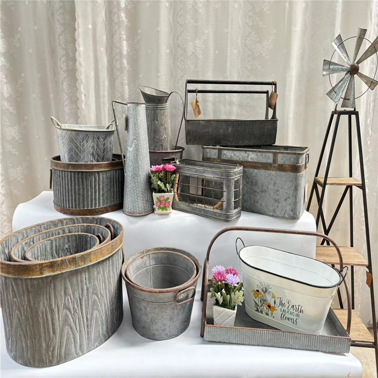 HUAXIA孤品发布美式乡村铁艺花盆