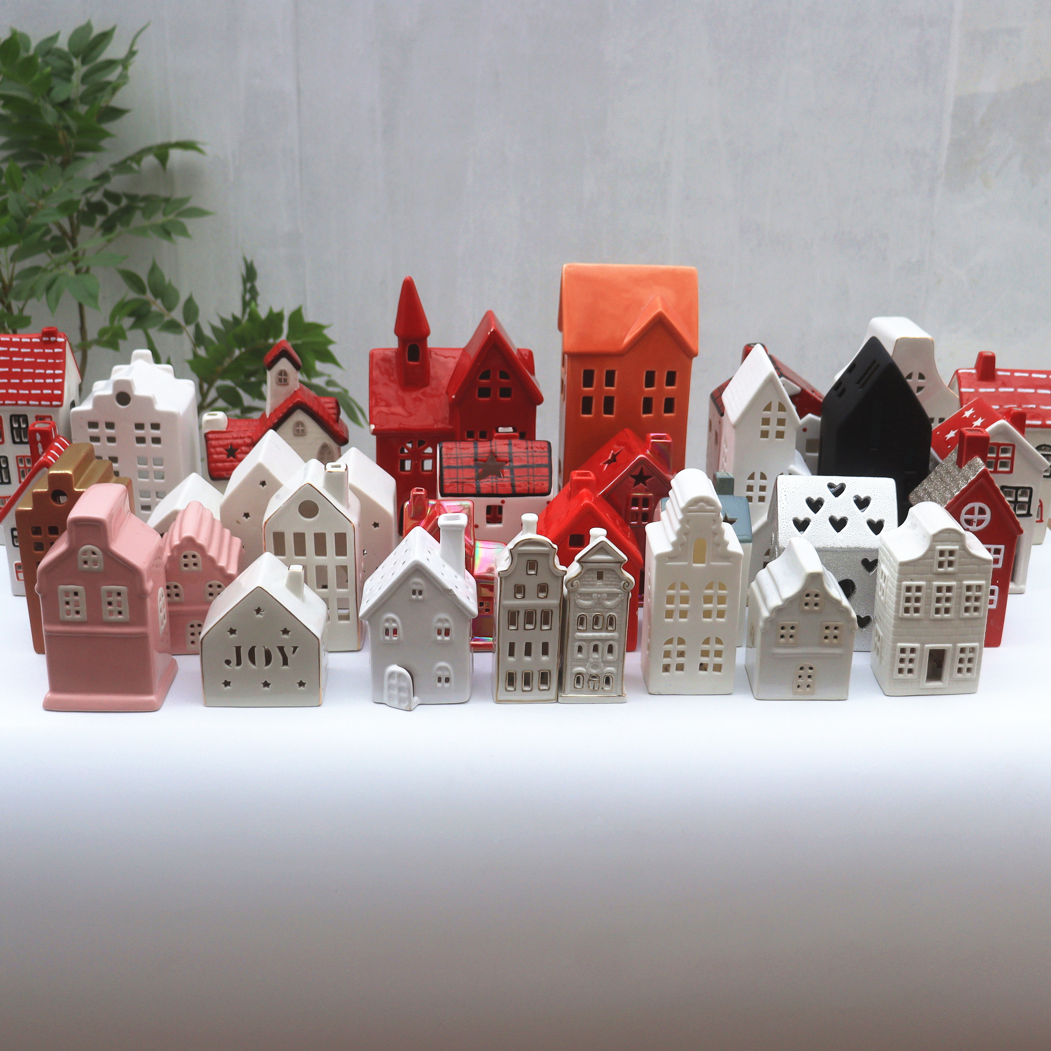 欧式迷你陶瓷小屋桌面摆件