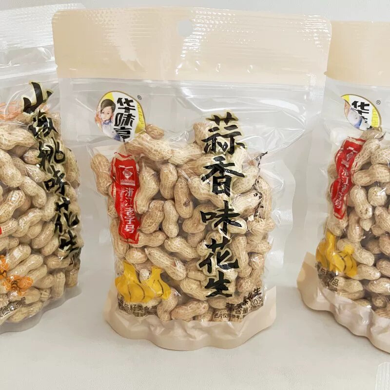 【10袋】华味亨蒜香味花生200g袋装山核桃味花生咸香下酒零食炒货