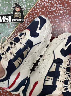 FILA斐乐TREK白蓝红减震防滑男子运动面包鞋老爹鞋F12M134155FWD