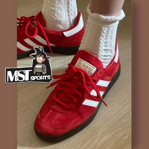Adidas三叶草HANDBALL SPEZIAL正红色女子低帮T头德训板鞋FV1227