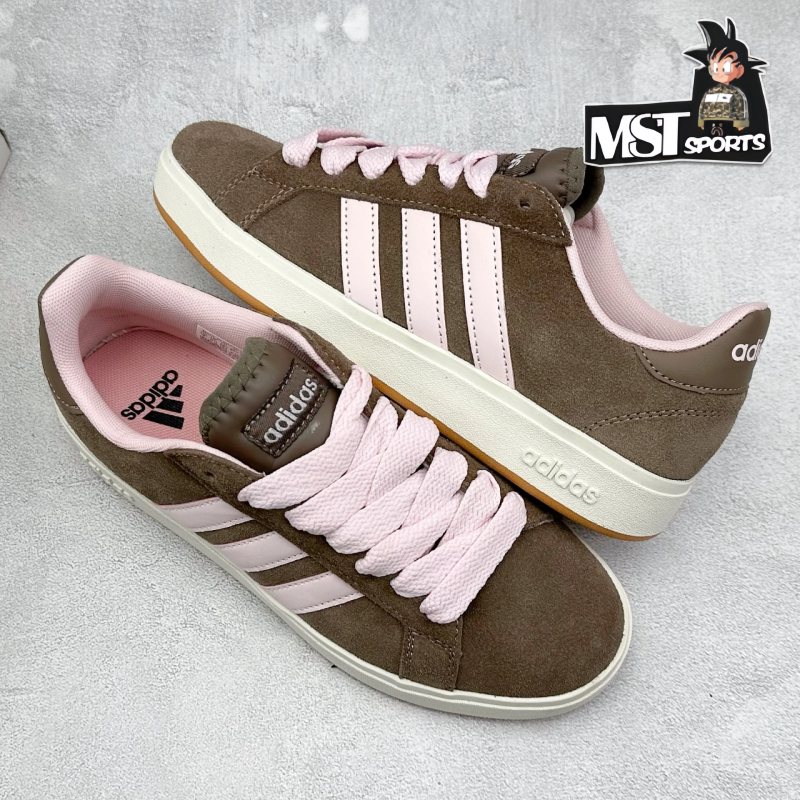 Adidas棕粉男女低帮面包鞋板鞋