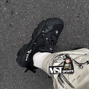 FILA斐乐FLUID猫爪5厚款 F12W412105FBK 黑武士男女运动休闲老爹鞋