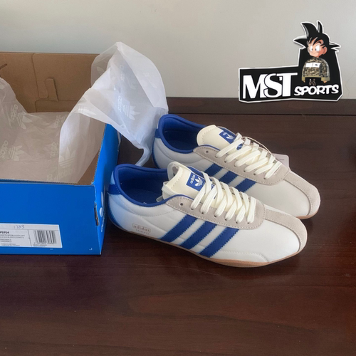 Adidas三叶草蓝白薄底T头德训鞋