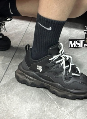 FILA斐乐QD96星峦熔岩女子系带厚底低帮运动老爹鞋T12W241201FBK