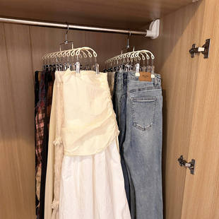 多夹子衣架裤子裙子收纳神器家用宿舍衣柜内衣内裤袜子多功能衣架