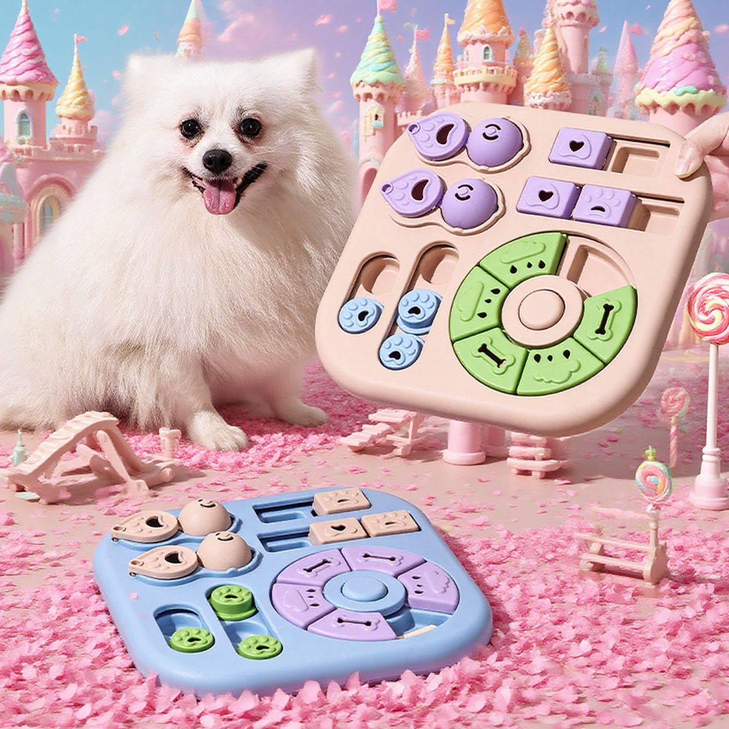 小狗狗益智玩具磨牙训练慢食碗陪玩漏食球嗅闻猫咪解闷宠物藏食盘