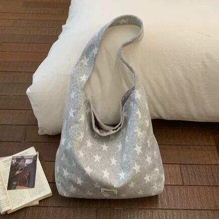 星星帆布包女大容量2026新款韩系ins风通勤托特包单肩斜挎布包