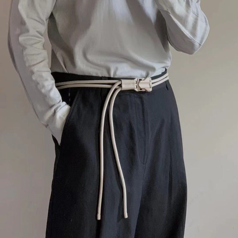 快拆扣腰带时装配饰男士小众设计感百搭皮带休闲裤带女编织软腰绳