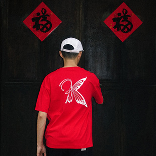 蝴蝶短袖 Tee 圆领重磅纯棉滑板运动休闲T恤 Butterfly Kizzles