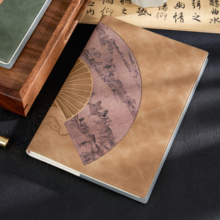 国潮定制笔记本本子可印logo高档商务办公会议记录山水复古风记事本子公司企业伴手礼品送教师纪念学生定做