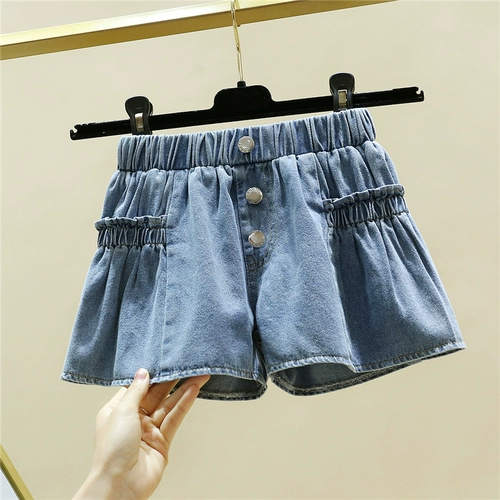 Джинсовая юбка, шорты, штаны, детская тонкая летняя одежда, коллекция 2023, в западном стиле, свободный крой, подходит для подростков
